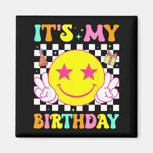 Aimant C'est mon anniversaire visage sourire heureux fill