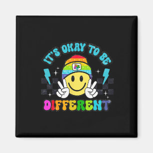 Aimant C'est Okay D'être Différent Visage Souriant Puzzle