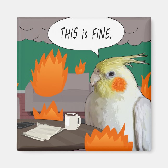 Aimant C'Est Un Beau Mème Quarantine Bird Drôle Cockatiel (Devant)