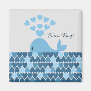 Aimant C'est un garçon ! Baleine mignonne