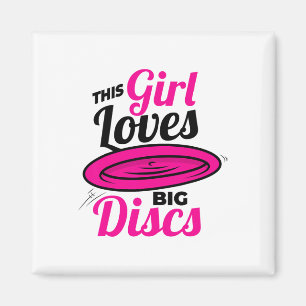 Aimant Cette fille aime les grands disques T-shirt Frisbe