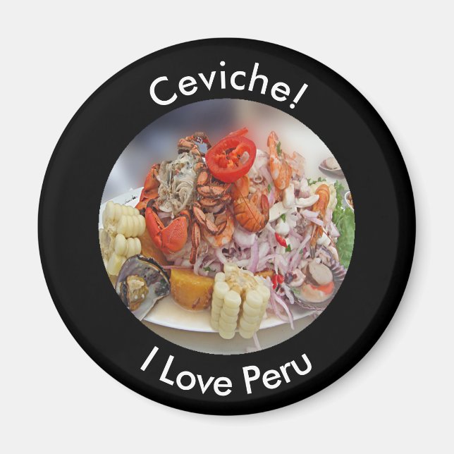 Aimant Ceviche - I Love Pérou et alimentation péruvienne (Devant)