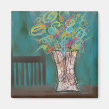 Chaise avec Bouquet Expressif Art original