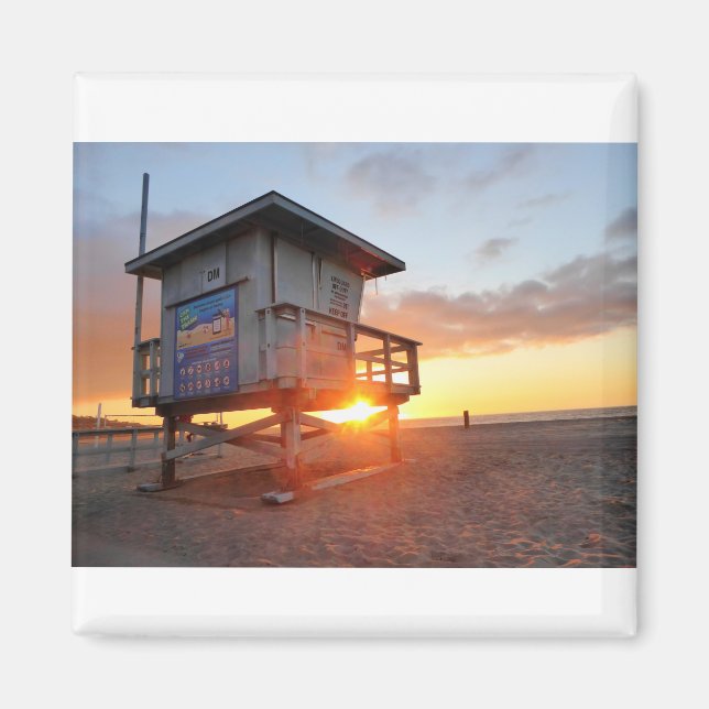 Aimant Chaise de garde-vie Redondo Beach Sunset 01 (Devant)