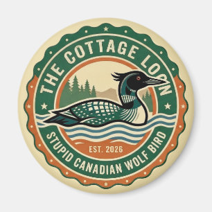 Aimant Chalet Lune Stupide Loup Canadien Oiseau