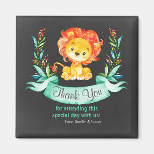 Aimant Chalkboard Aquarelle Lion Merci