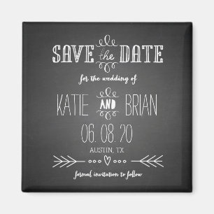 Aimant Chalkboard Rustic Enregistrer l'aimant de date
