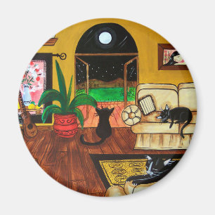 Aimant Chambre de Pleine lune de chats