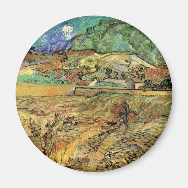 Aimant Champ de blé fermé w Paysan par Vincent van Gogh (Devant)