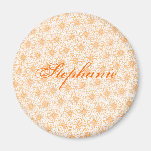 Aimant Champ de marguerites Magnet, Fleurs orange
