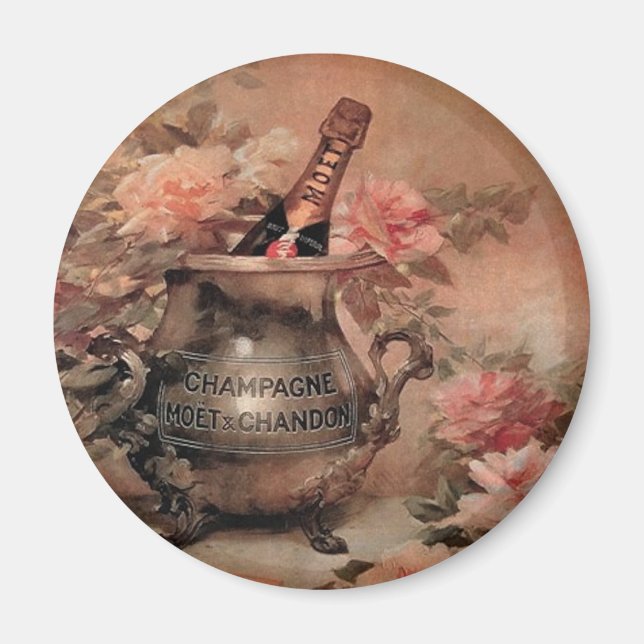 Aimant Champagne et Rose (Devant)