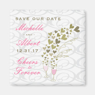 Aimant Champagne Mariage Rose Bravo Chic Économisez La Da