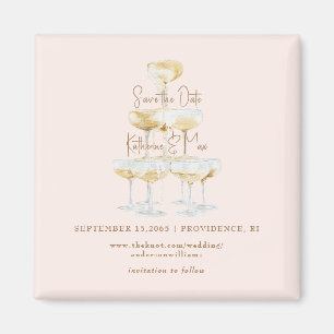 Aimant Champagne Tower Gold Texte Mariage Enregistrer la
