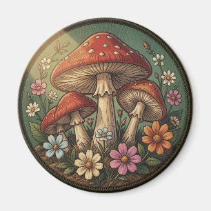 Aimant Champignons et Fleurs Sauvages de Style Campagnard