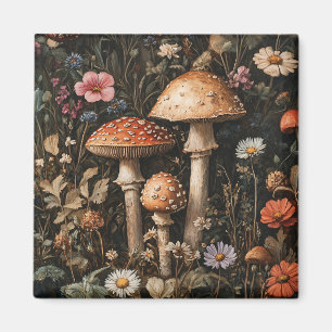 Aimant Champignons Whimsical et Botanique Fleur sauvage