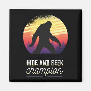 Aimant Champion de cache-cache Bigfoot - Croyant Yeti drô