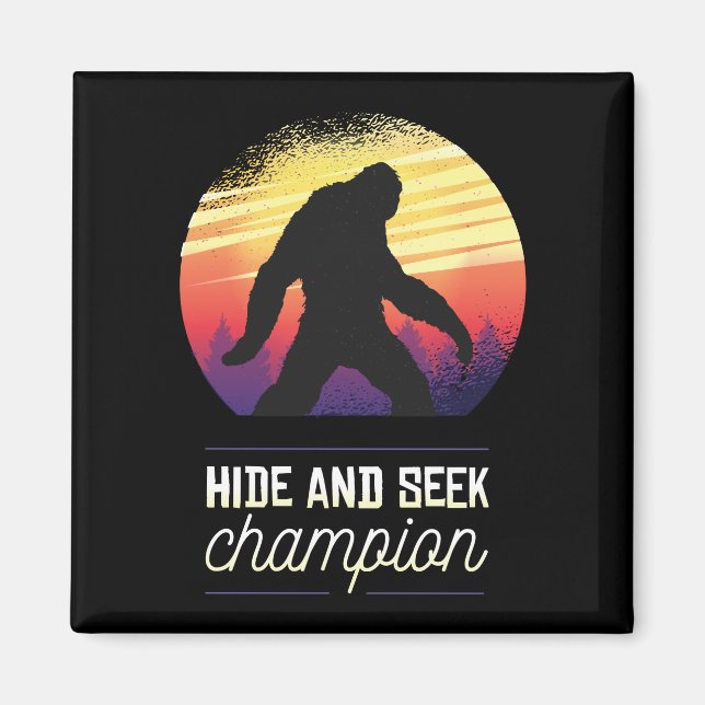 Aimant Champion de cache-cache Bigfoot - Croyant Yeti drô (Devant)