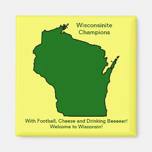 Aimant Champions du Wisconsinite Football, Fromage et Biè