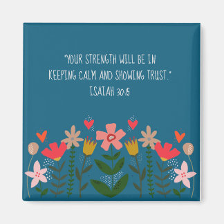 Aimant Champs de fleurs Turquoises