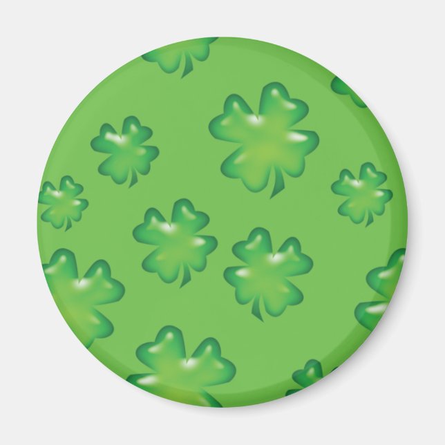 Aimant chanceux shamrock trèfle irlandais à quatre feuill (Devant)