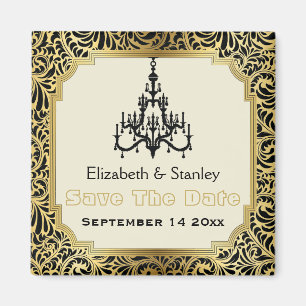 Aimant Chandelier Art Déco mariage Save the Date