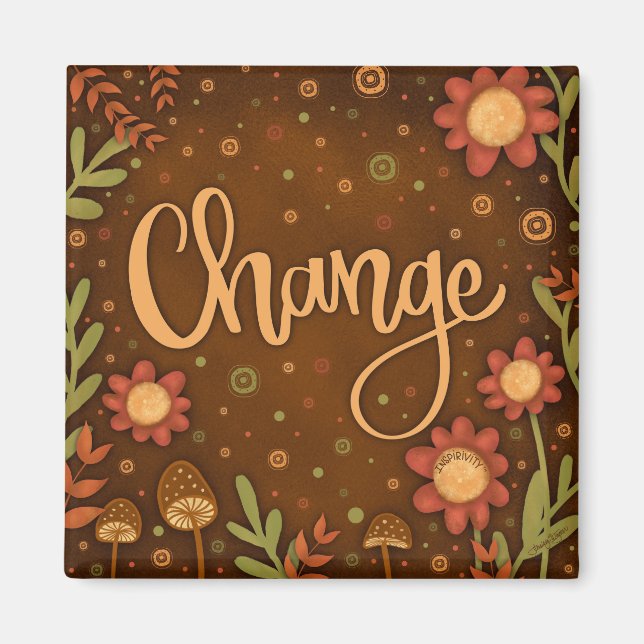 Aimant Changer Plutôt Amusant Floral Moderne Inspirivity (Devant)