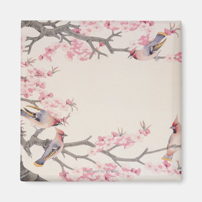 Aimant Chanter des oiseaux au printemps (Devant)
