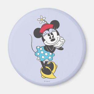 Aimant Chapeau de fleurs rétro Minnie Mouse classique vin