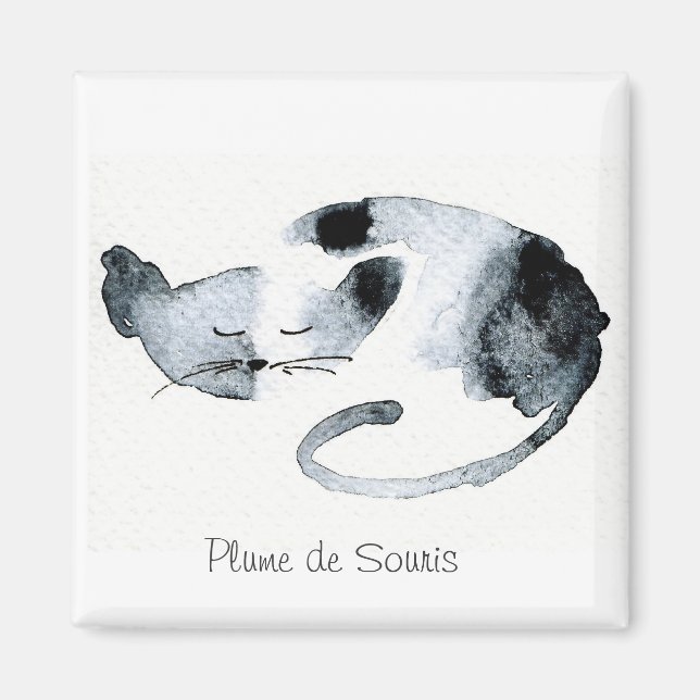 Aimant Chaquarelle dormant gris (Devant)