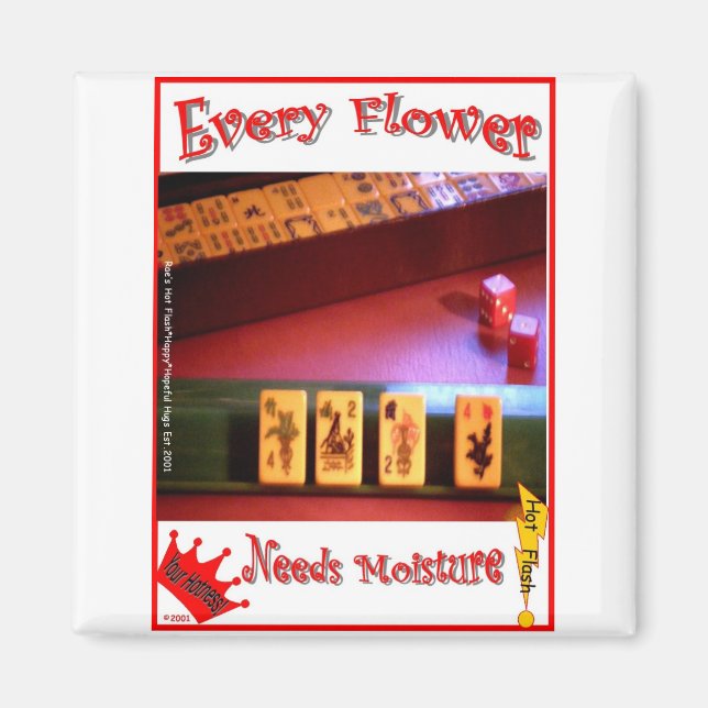 Aimant Chaque Fleur De Mahjong A Besoin D'Humidité ! (Devant)