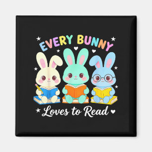 Aimant Chaque lapin aime lire amoureux de livre bibliophi