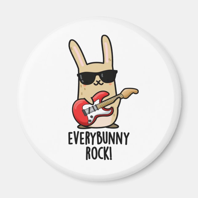 Aimant Chaque Lapin Rock Drôle Animal Rabbit Pun (Devant)