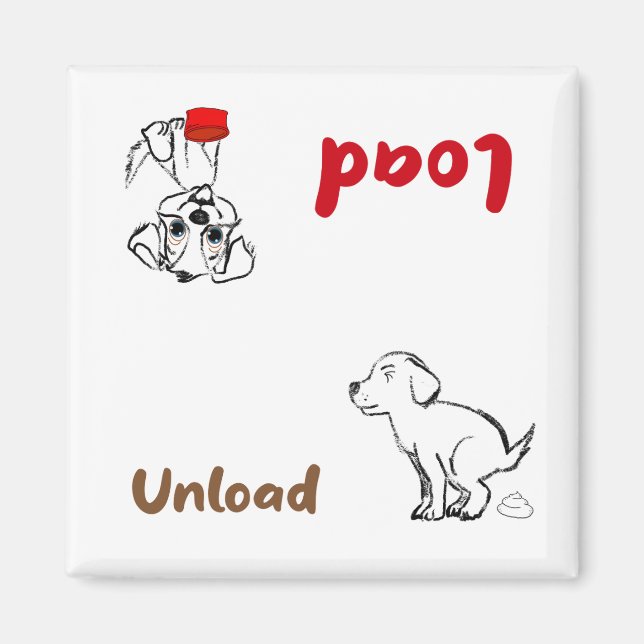 Aimant Charger et décharger le lave-vaisselle (Devant)