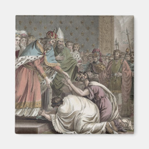 Aimant Charlemagne (742-814) reçoit les ambassadeurs pou