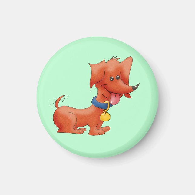 Aimant Charme Cartoon Wiener Chien (Devant)