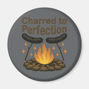 Aimant Charred to Perfection Funky Campfire Hot Dog