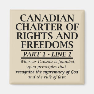 Aimant Charte canadienne chrétienne Canada Liberté Religi
