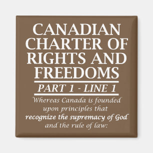 Aimant Charte canadienne chrétienne Canada Liberté Religi