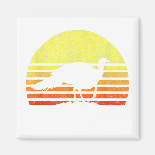 Aimant Chasse à la Turquie Retro Sunset Upland Chasseur d