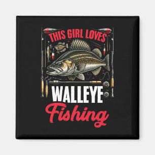 Aimant Chasse au walleye Pêcheur Cette fille aime Walley