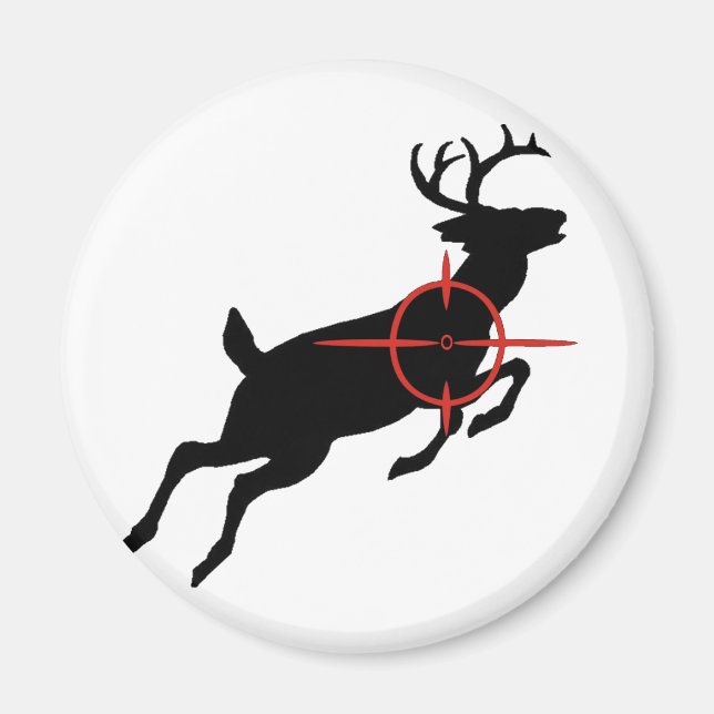 Aimant Chasse aux cerfs - Cerf avec des poils de croix de (Devant)