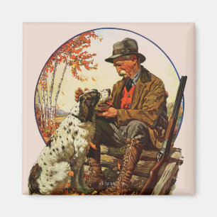 Aimant Chasseur et épagneul