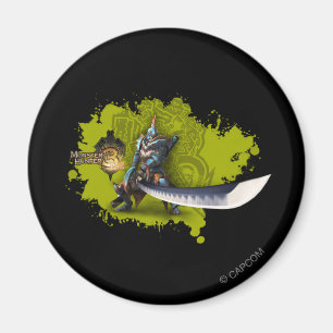 Aimant Chasseur masculin avec la longues épée et armure