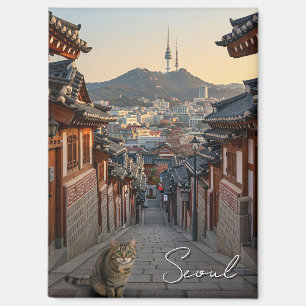 Aimant Chat à Séoul Bukchon Corée du Sud