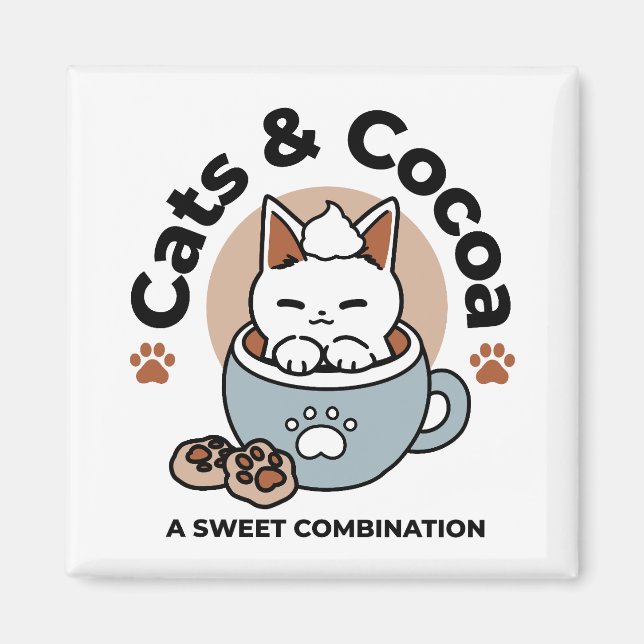 Aimant Chat adorable en Mug Conception de vacances - Chat (Devant)