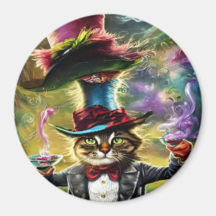 Aimant Chat anthropomorphique Mad Hatter Imaginaire Fairy