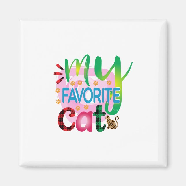 Aimant Chat Art Mon Chat préféré (Devant)