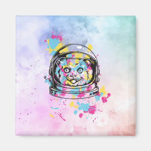 Aimant Chat Astronaute