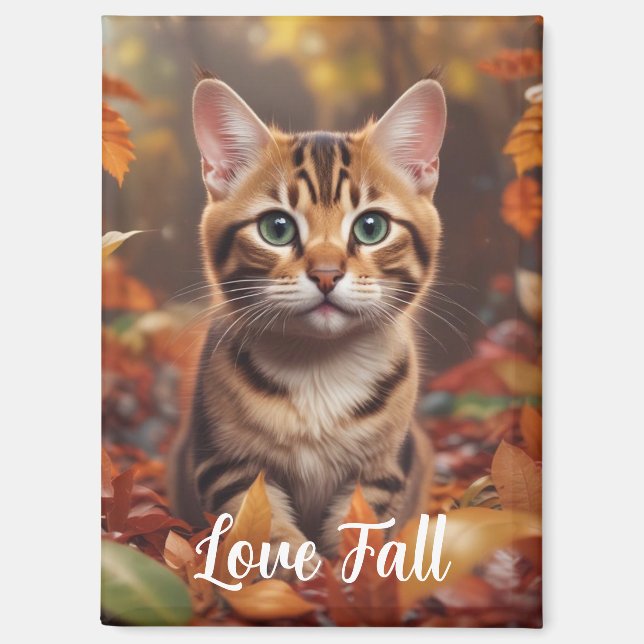 Aimant Chat Automne (Recto)