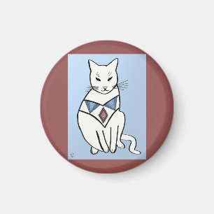 Aimant Chat avec le collier de diamant